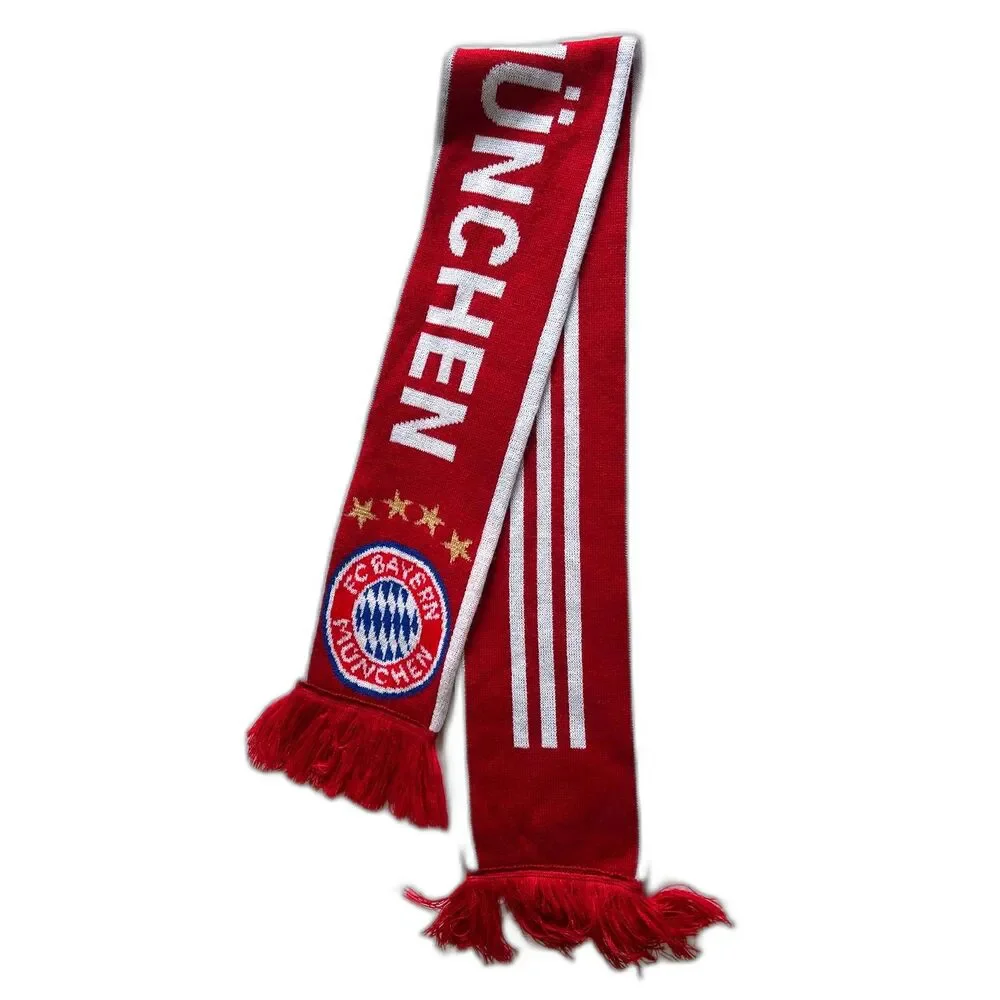 adidas FC Bayern Munchen Winter Scarf New MLS Soccer Adult OS Red Munich Germany
